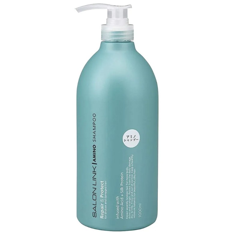 日本熊野(1000ml/湖綠色)Salon Link 無矽靈胺基酸高效洗髮精