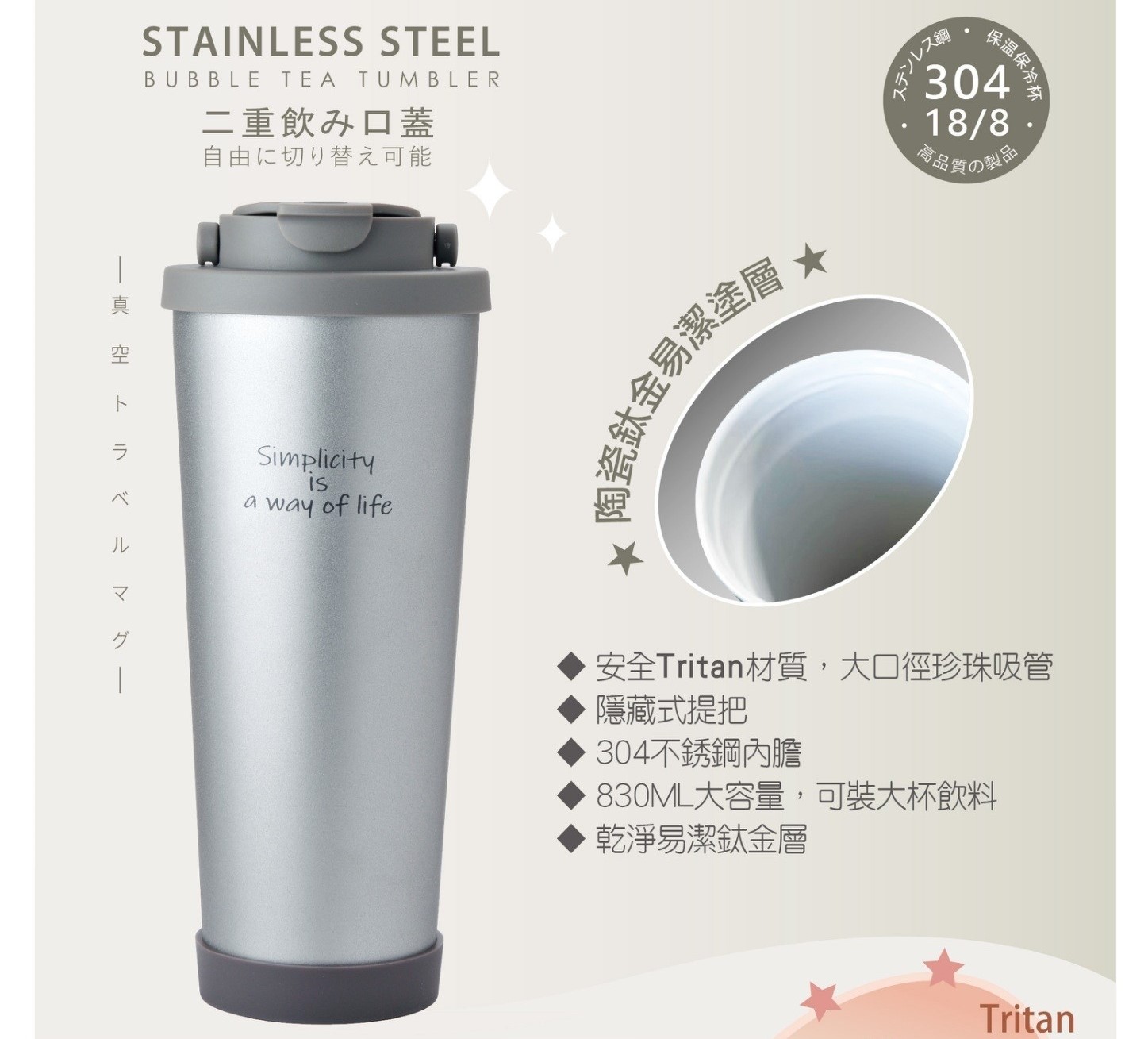 DASHIANG真空手提隨行杯 SGS檢驗合格