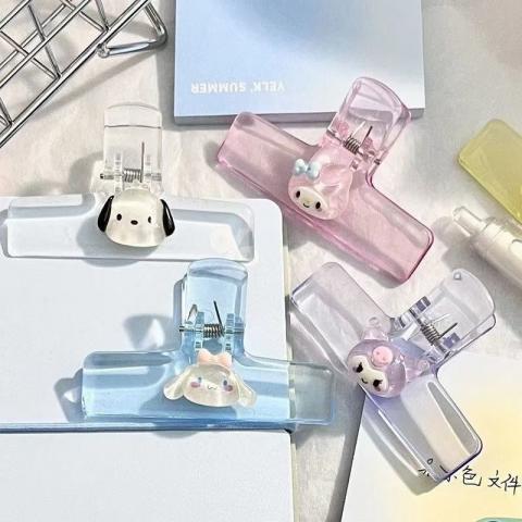 (5入不挑色)透明簡約空氣夾文具夾文件夾子