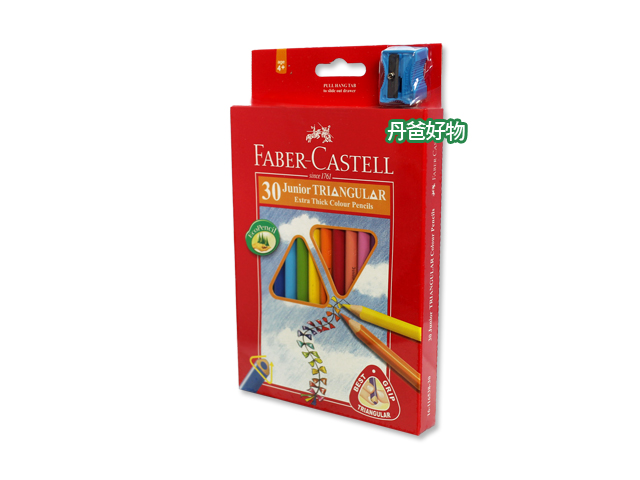 輝柏 FABER-CASTELL 大三角彩色鉛筆(30色)3.3mm(16-116538-30) @色鉛筆 @文具
