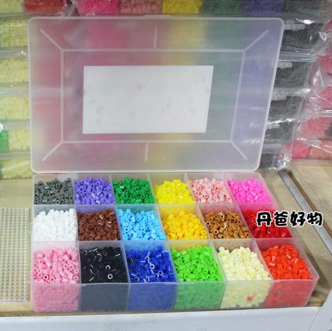 (百貨櫃專用) DIY繽紛拼豆套裝組-大盒 附工具組 5MM優質拼豆（18色.約1萬顆）