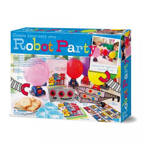 出清限4 大大一盒【4M 美勞創作】Robot Party 機器人八人派對(00-04402)(本產品提供 8人份的材料工具)