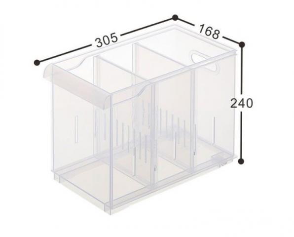 箱購6入【聯府KEYWAY】LF-2003 Fine隔板整理盒 免運(附輪)約30.5x16.8x24cm(多用途收納盒/附輪設計)免運