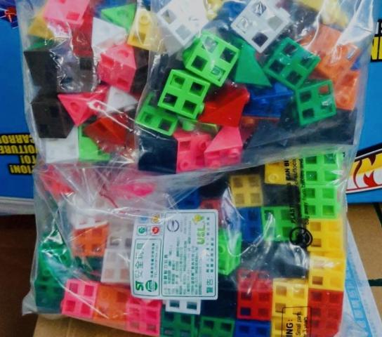 (洞洞款) 遊思樂連接方塊(10色100PCS)+(四分之一圓+等邊三角形+等腰直角三角形)