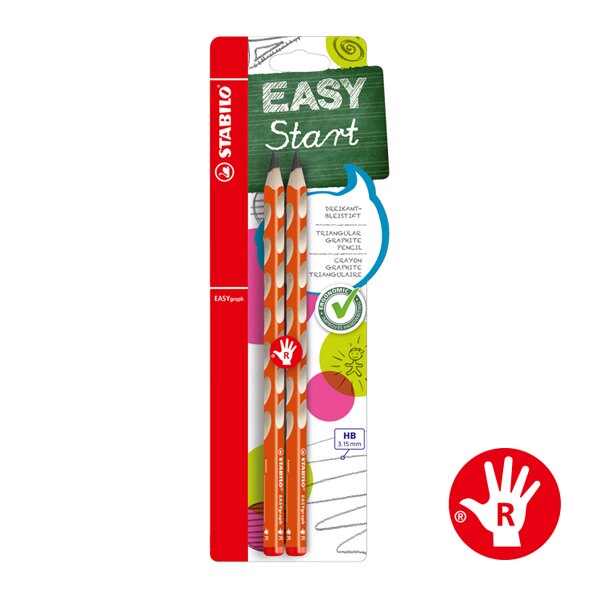 (右手/橙色/2支入)【德國STABILO】EASYgraph 人體工學洞洞筆/鉛筆/HB (B-50652-10) 書寫用具 自動鉛筆 文具