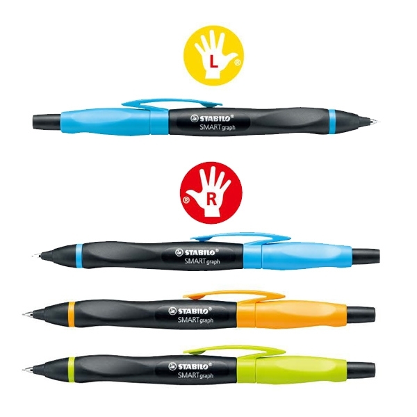 (左手/黑/藍)【德國 STABILO】 SMARTgraph 0.5 智能樂人體工學自動鉛筆1841/2-2B-3 書寫用具 文具