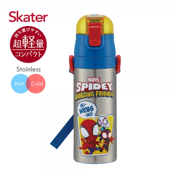 (蜘蛛人)【日本SKATER】不鏽鋼直飲保溫水壺470ml代理商公司貨