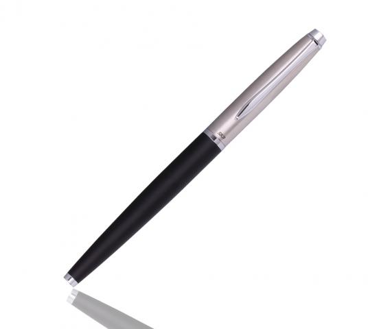 SKB RS-309C優雅系列鋼筆(經典黑)(亮鉻筆夾)(刻字.附精美提袋.下單時請備註姓名)含運.送禮自用兩相宜 免運