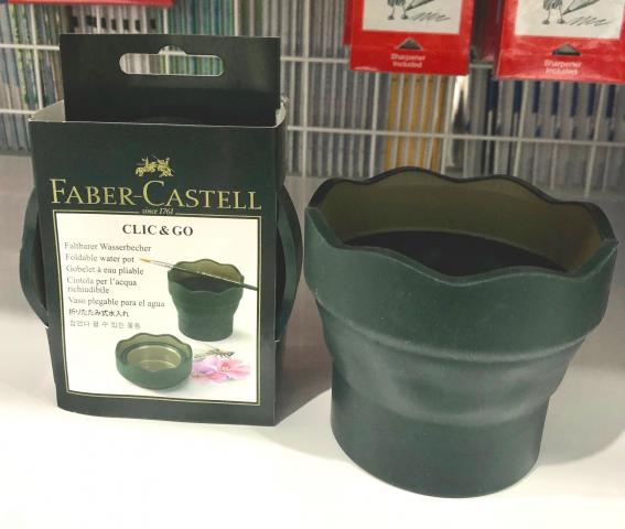 輝柏 Faber-Castell 伸縮水杯-深綠色(181520)水彩繪畫適用 繪畫 彩繪 塗鴉 著色