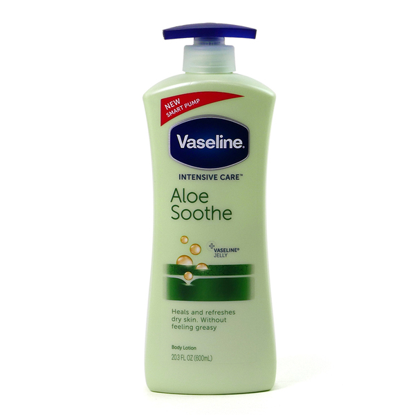 (綠/清新蘆薈)【凡士林Vaseline】身體乳液600ml