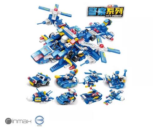 (警察系列/8合1/459PCS)【 Rinmax玩具】拼裝積木系列 做工細膩 色彩鮮豔