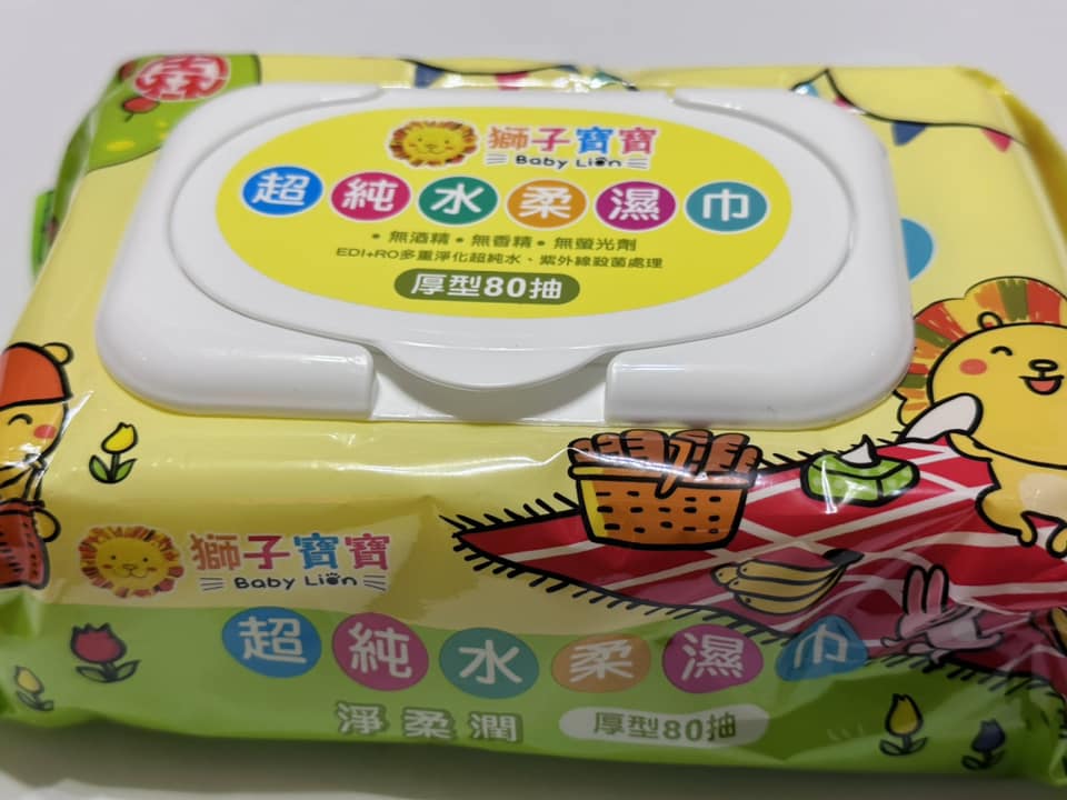 獅子寶寶 超純水柔濕巾厚型.含保濕蓋80抽(3包/串)