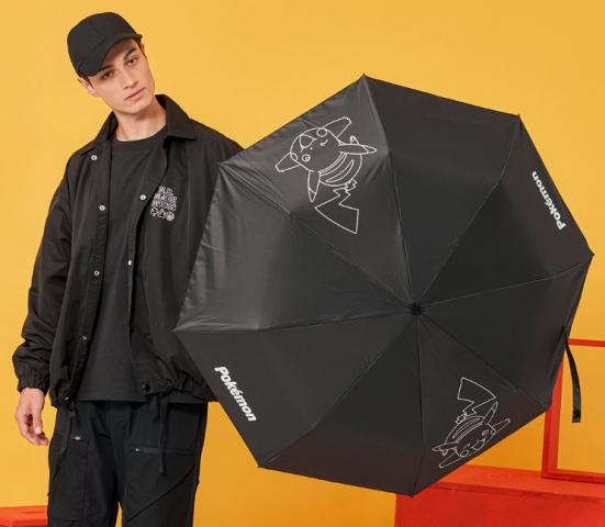 (黑色)OUTDOOR怡寶 寶可夢Pokemon-夜光皮卡丘晴雨二用傘ODGO21A09BK