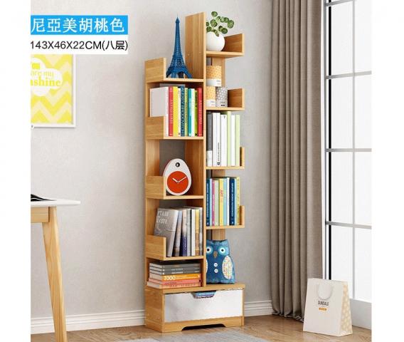(尼亞美胡桃色)【E家工廠】北歐書架/層架置物架/書櫃/收納櫃 免運