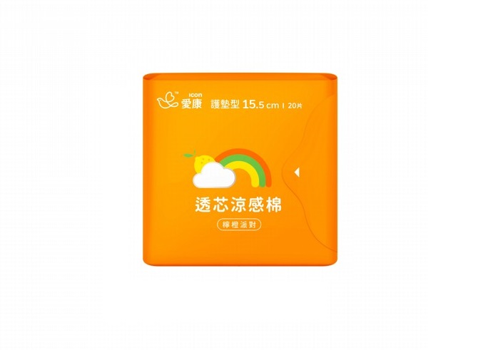 愛康 涼感果香棉 檸澄派對 衛生棉 (護墊型15.5cm/日用型24cm/夜用型28cm/加長型33cm)
