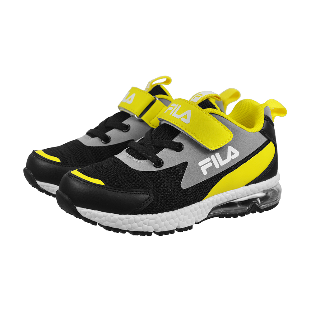 丹爸週年慶省100(20cm/黑)FILA KIDS 氣墊慢跑運動鞋/彈性.抗菌.透氣.雙密度3D足弓支撐鞋墊2-J827X-061
