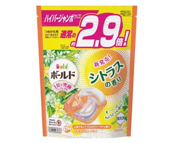 最新版8倍除臭!(柑橘花香/橘/32入)日本P&G 4D碳酸機能立體洗衣球補充包