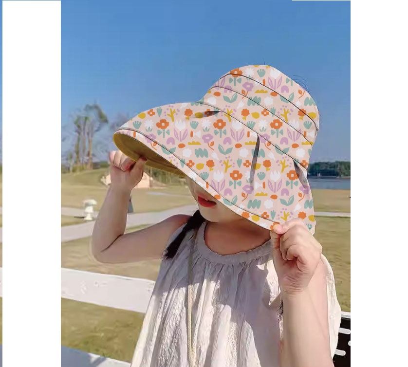 貝柔 鬱金香(兒童) UPF50+透氣遮陽2用空心防曬帽PL1683