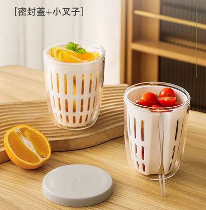 便攜保鮮水果沙拉杯(附小叉子)