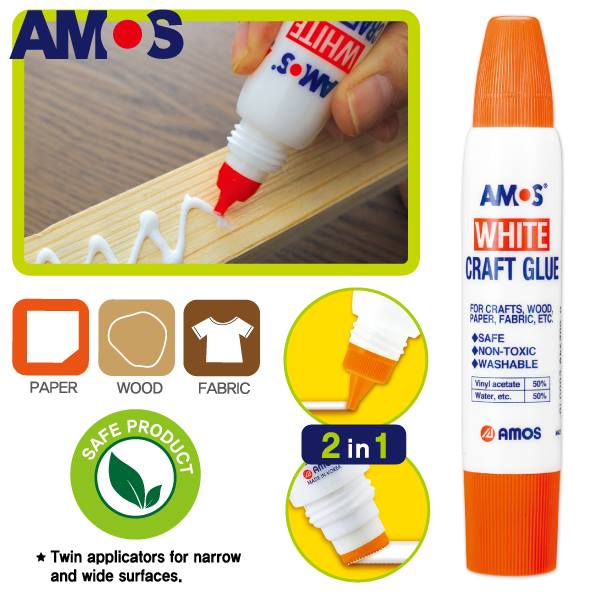 合購12入(用過都說好！)韓國AMOS雙頭白膠(SGS安全認證)34ml