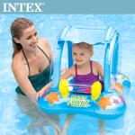 特惠省10!(適用1-2歲)【INTEX】BABY幼兒遮陽戲水泳圈(兩個腿孔設計方便寶貝乘坐) 15130180