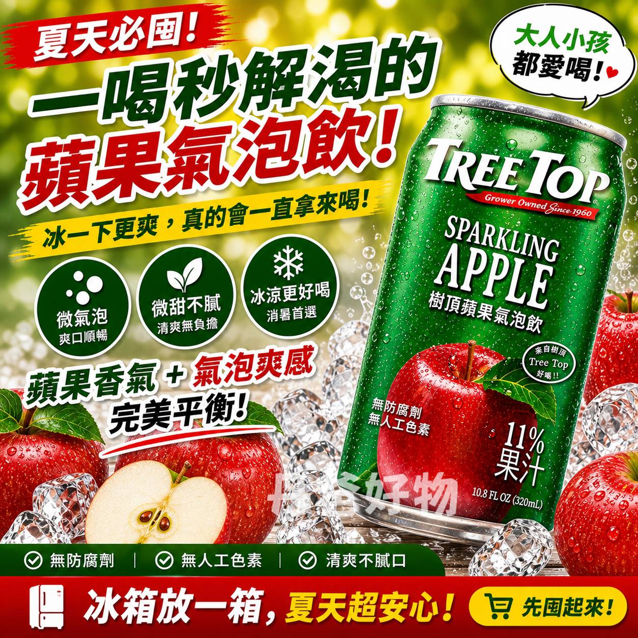 (單瓶)【樹頂Treetop】氣泡飲320ml
